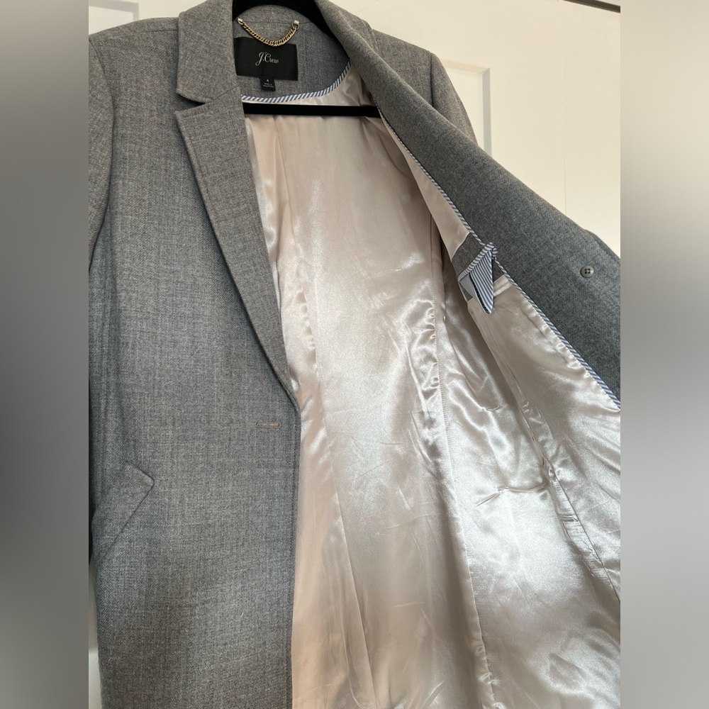 J..Crew | Double Serge Wool Coat | Heather Graphite | 4 - Picture 4 of 7